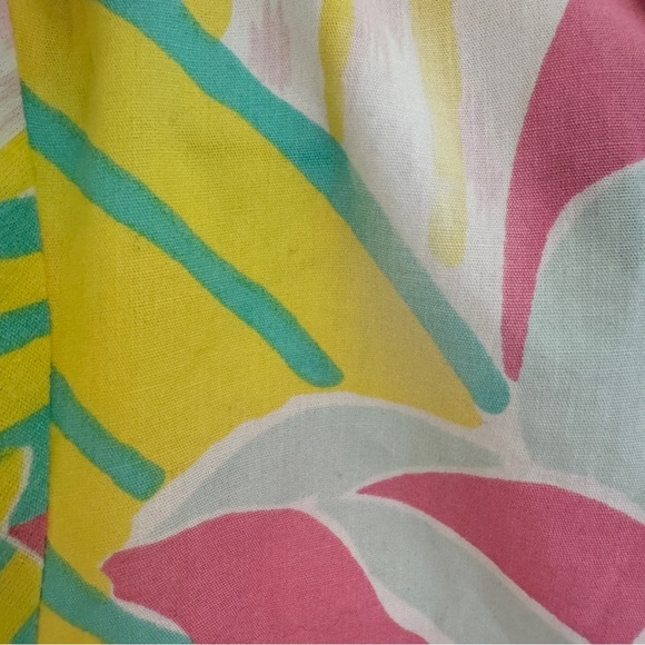 Sail to Sable Long Sleeve Maxi Tunic Dress - Pastel Palm Print - Picture 6 of 8